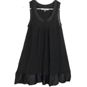 Anne Klein Women Sz 4 Sleeveless Black Chiffon Knee Length Shift Dress